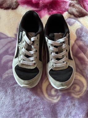 Puma Kids Black and Gray Lace-Up Sneakers